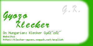 gyozo klecker business card